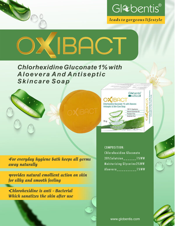 OXIBACT Soap (Chlorohexidine Gluconate 1% with Aloevera And Antiseptic Skincare Soap)